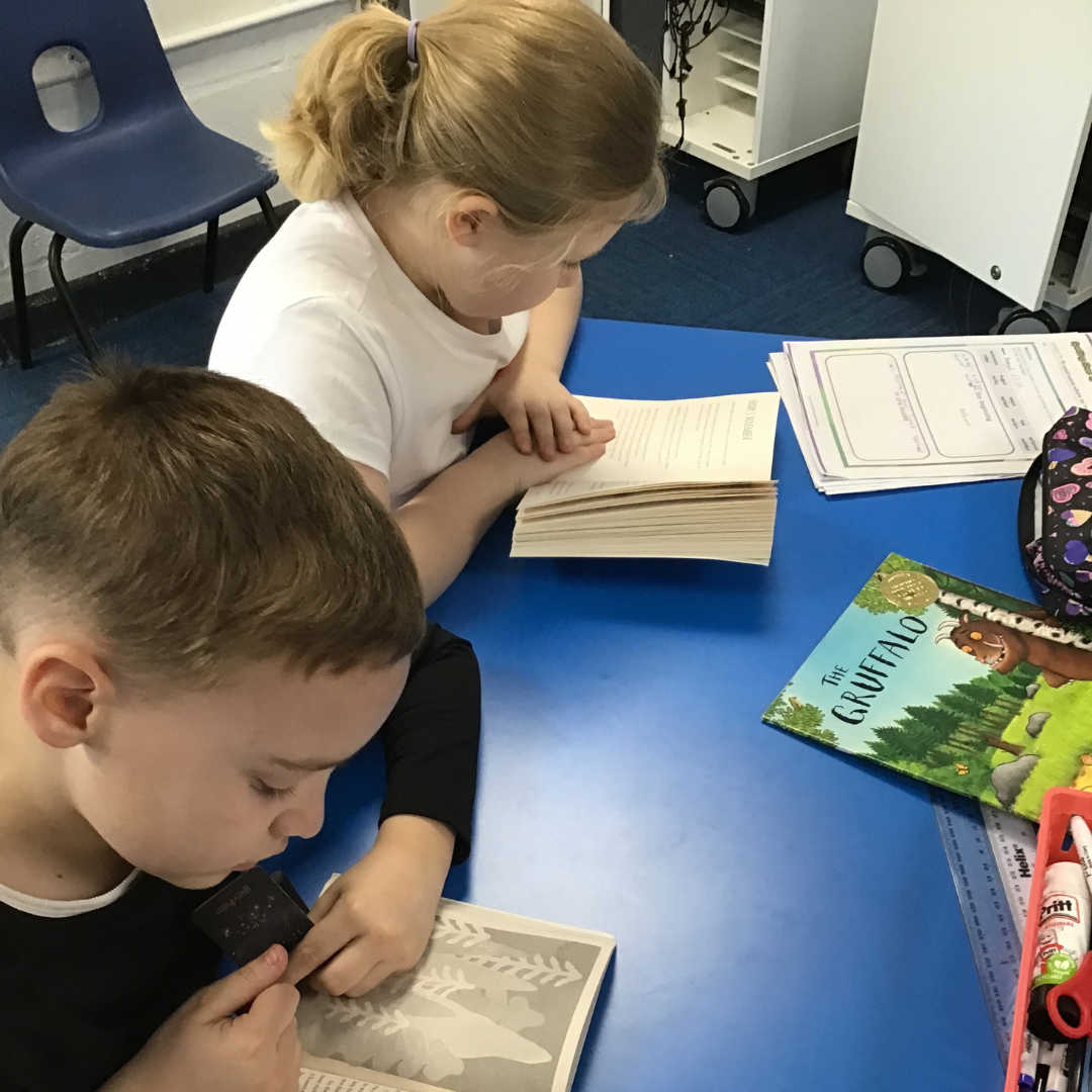 Pupils reading on World Book Day